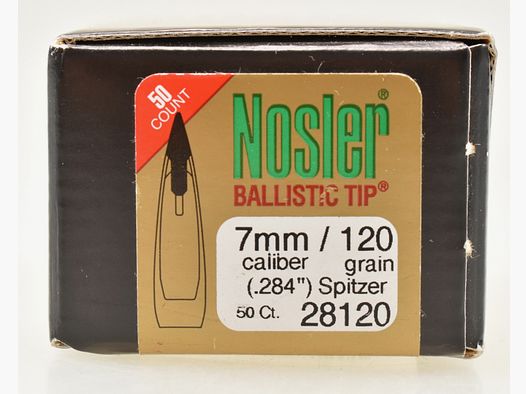 50 Nosler Ballisic Tip Geschosse .284 - 120gr. Spitzer