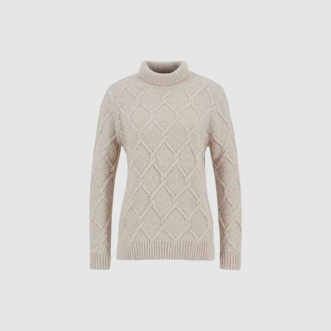 Barbour D-Roll Neck Knitted Sweater Burne with Cable Pattern, image 1 of 8