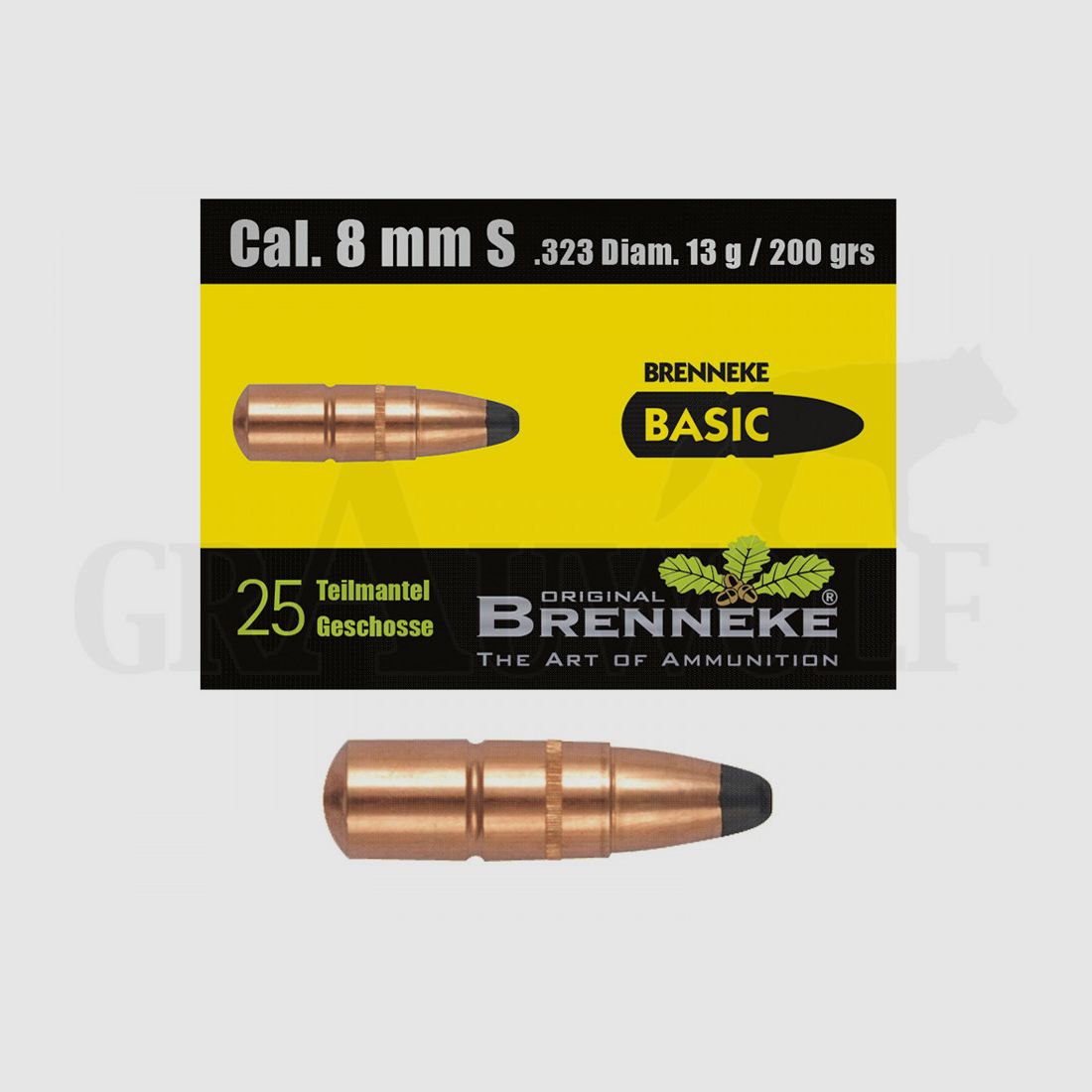 .323 / 8 mm 200 gr / 13.0 g Brenneke Basic Bullets 25 pieces