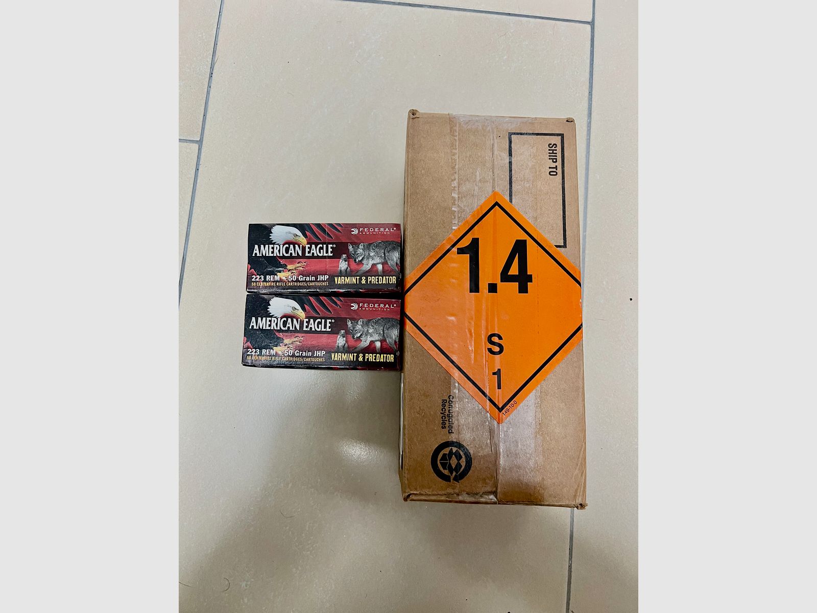 421 Patronen Varmint & Predator, 223 Rem, 50 Grain, Jacketed Hollow Point, Federal American Eagle