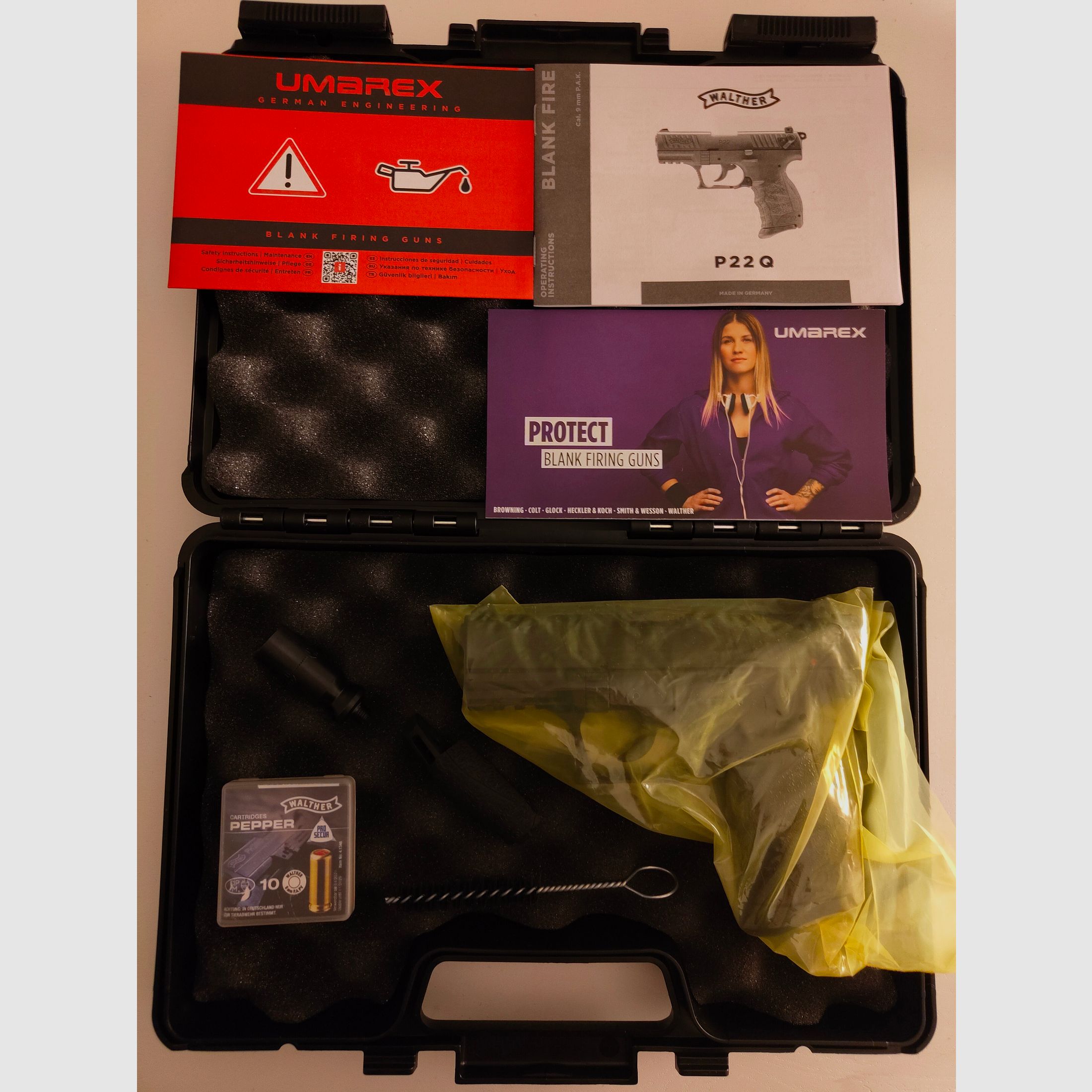 Schreckschusspistole Walther P22Q, neuwertig, Garantie + Rechnung, 9mm PAK!