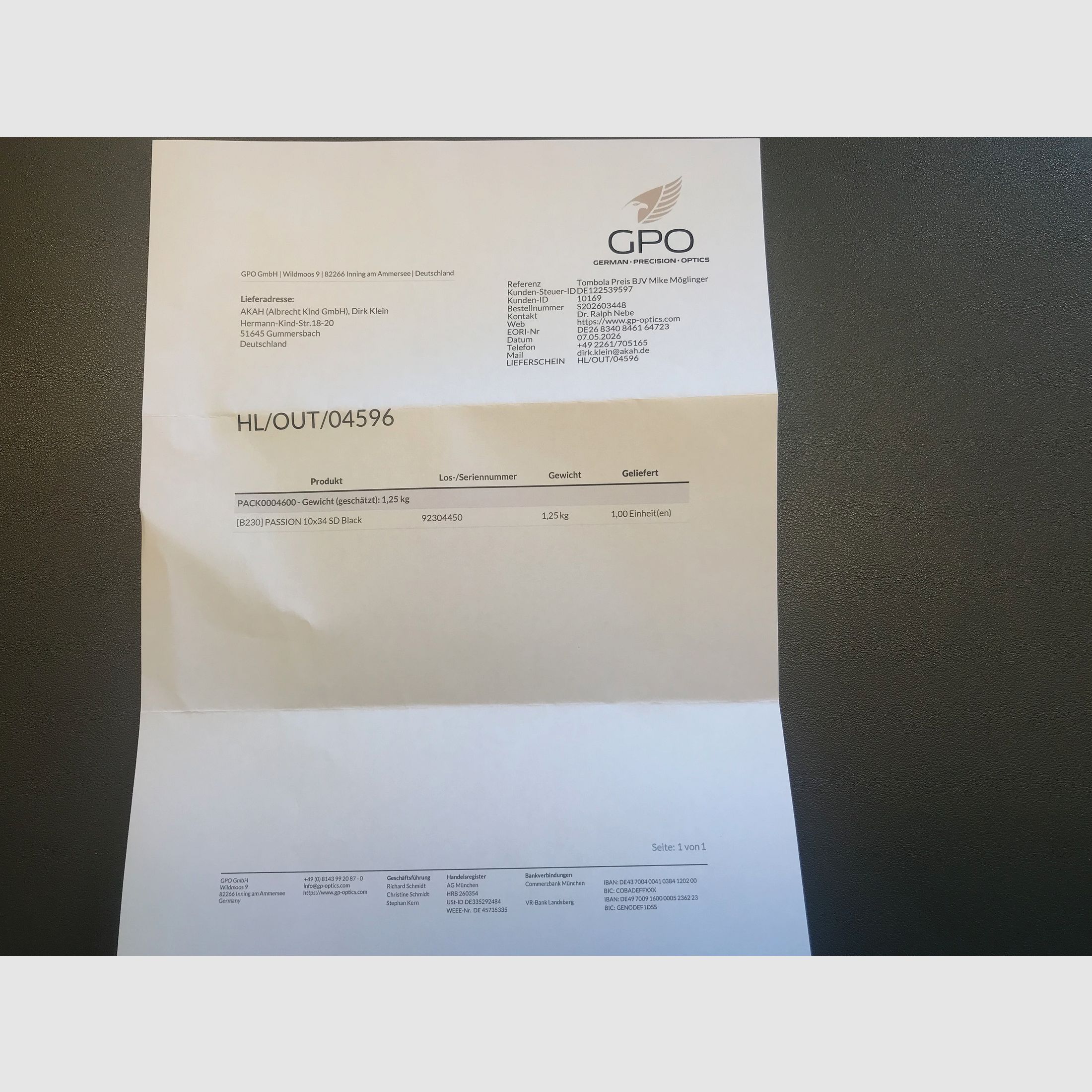 Fernglas GPO 10x34 SD Passion GANZ NEU VÖLLIG UNGEBRAUCHT 
