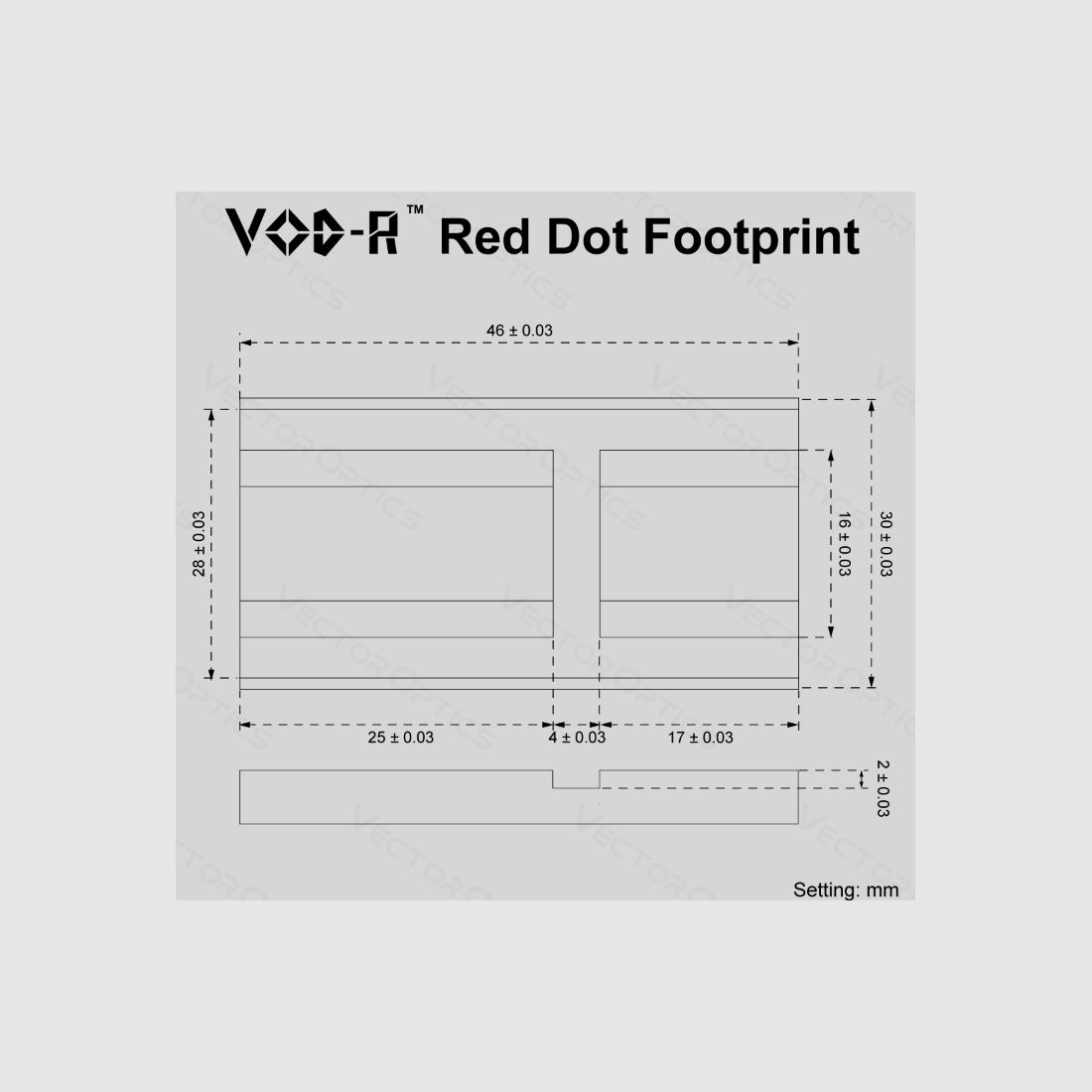 VECTOR OPTICS Mira de punto rojo cerrada con montaje de cola de milano bajo, huella VOD, imagen 10 de 10