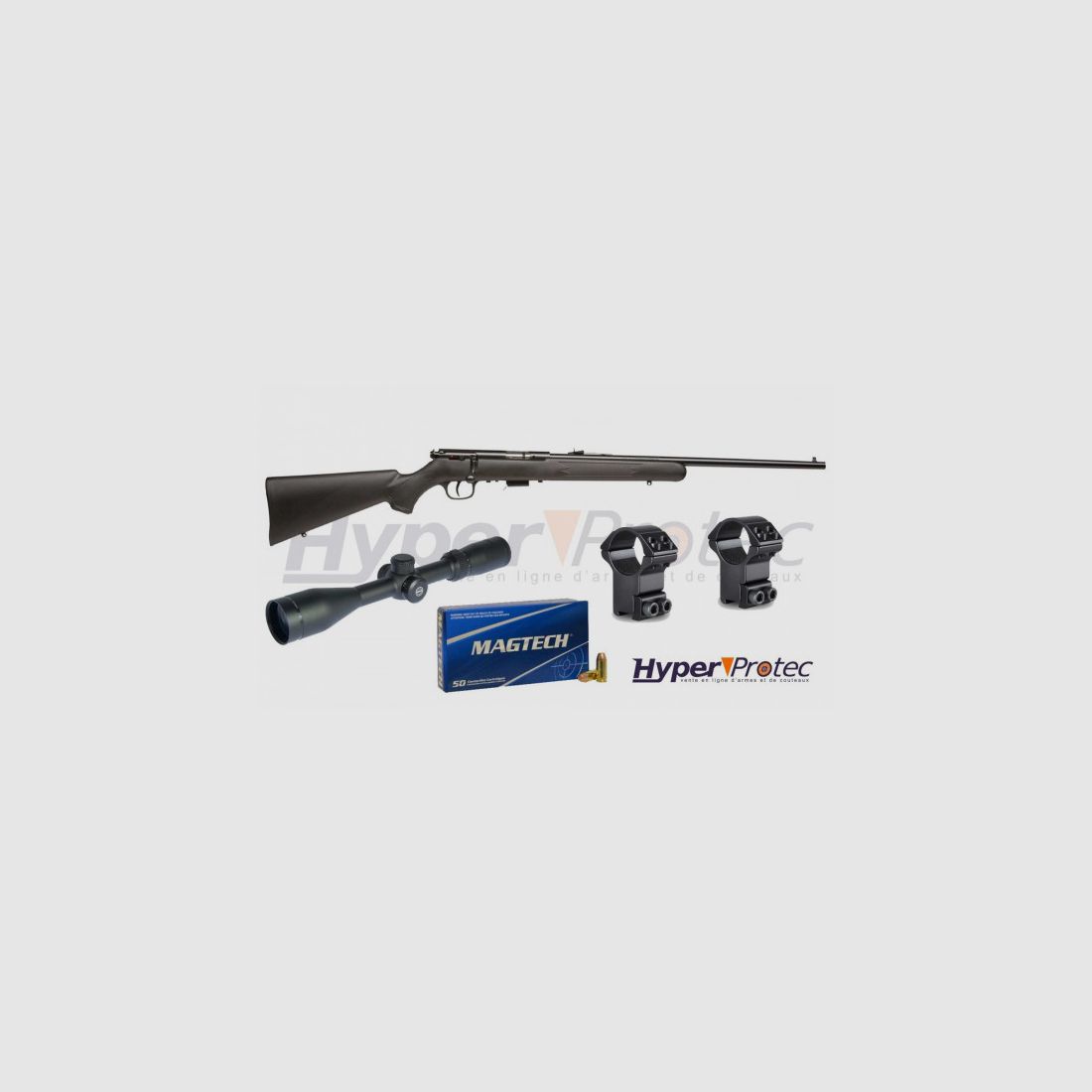 Pack Repetierbüchse 22lr Savage Stevens 300 + Zielfernrohr + Munition, Bild 1 von 2