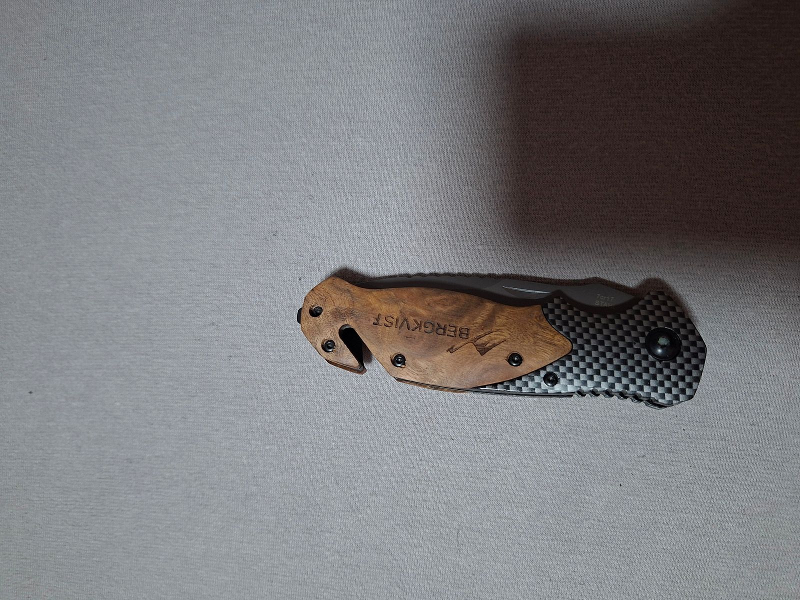 Bergkvist Klappmesser / Taschenmesser met houten handvat + etui