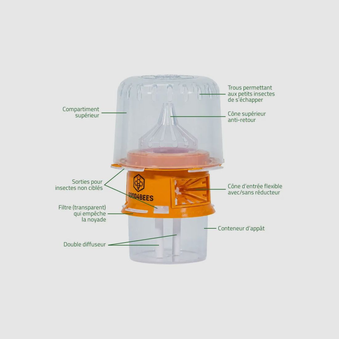 Kit 1 trappola per vespe asiatiche + 4 attrattivi + 2 diffusori in cotone, immagine 11 di 11