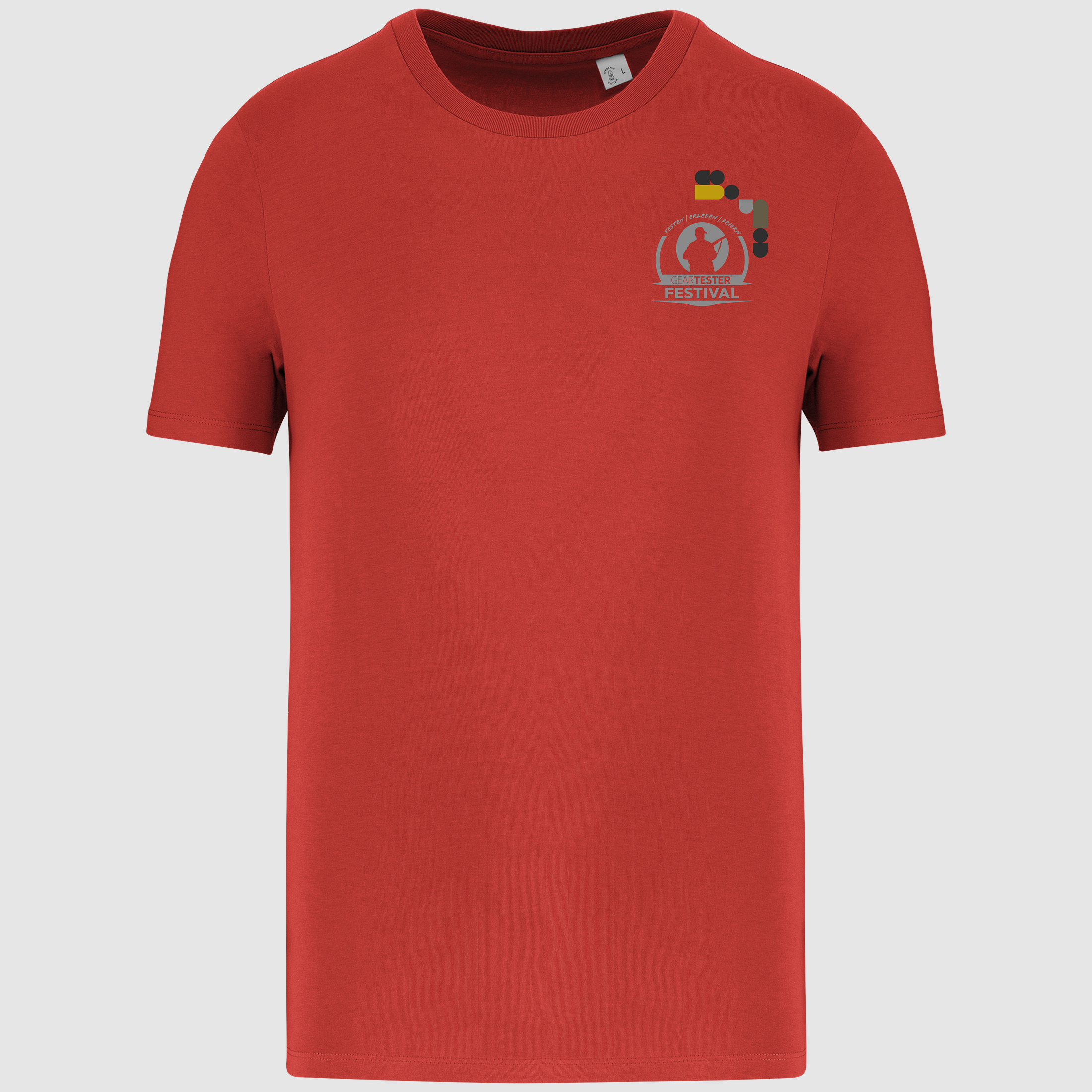 Geartester Festival Bio T-Shirt, piccolo logo