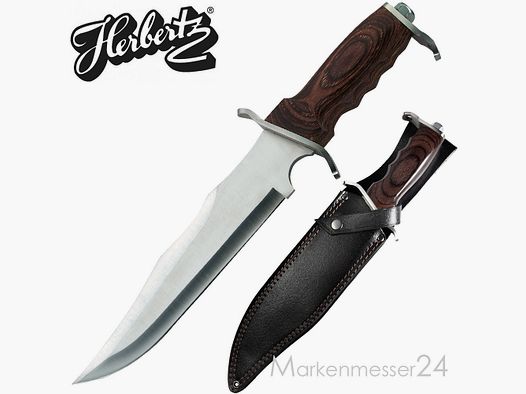 Grand couteau Bowie avec garnitures en acier inoxydable Pakkawood y compris étui en cuir