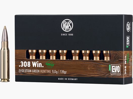 RWS Büchsenpatronen Evolution Green .308 Win. 139 grains