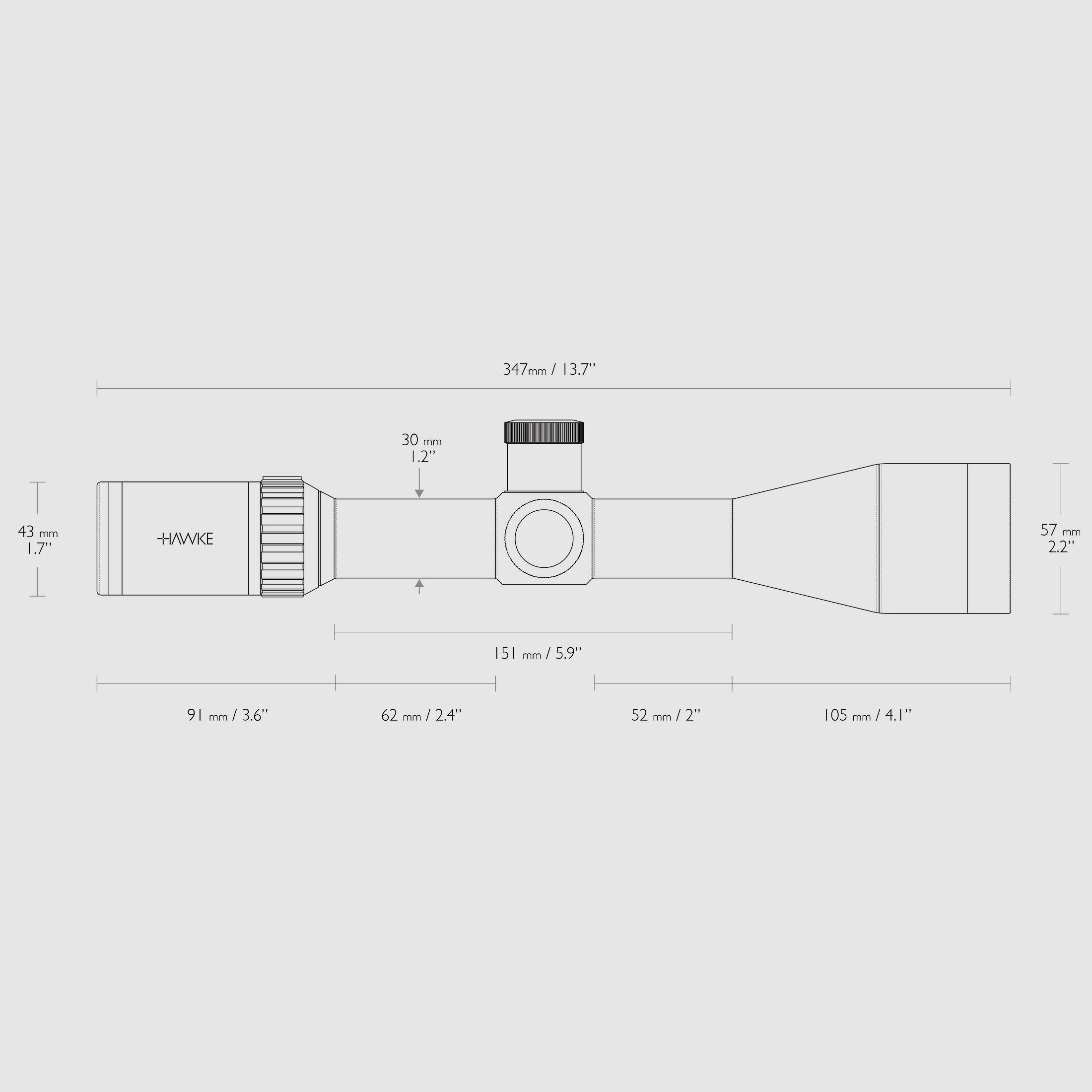 HAWKE 14294 Zielfernrohr VANTAGE 30 WA SF IR 4-16x50 RIMFIRE .17 HMR ABSEHEN