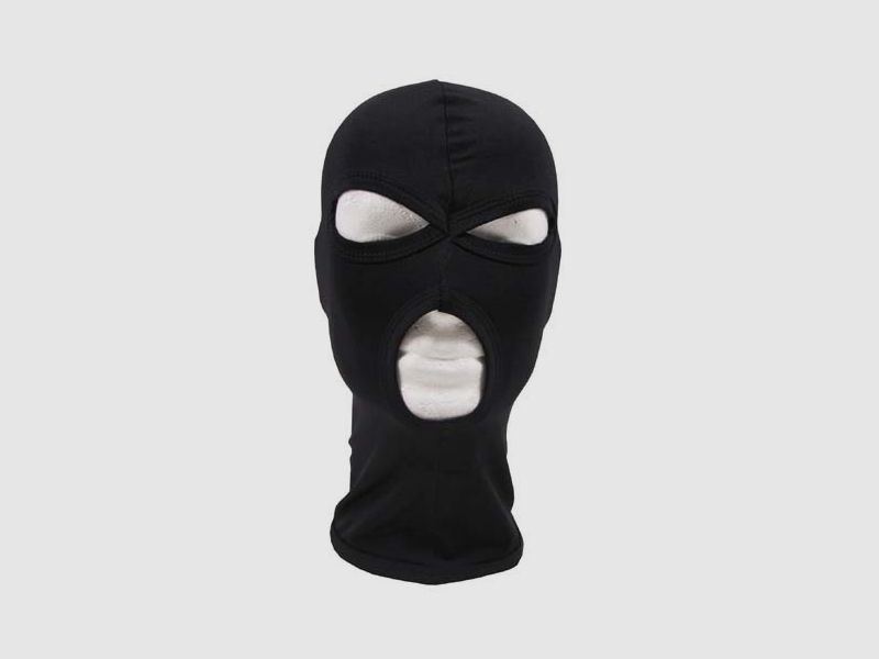 Balaclava, 3-hole, dnn, black, 100% elastane