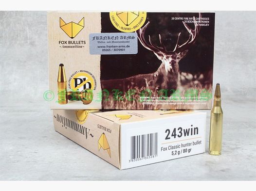 FOX Bullets Classic Hunter .243 Win. 80gr. 5,2g 20 Stück Staffelpreise