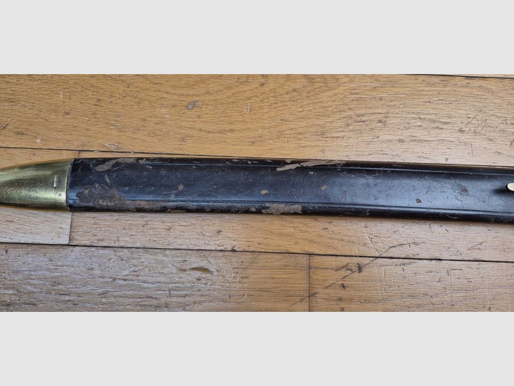 Splendido e raro spada d'artiglieria prussiana nota come arma laterale 1864 – Armi delle guerre del 1870/71 e 1914-1918 – Fabbricazione Weyersberg a Solingen – Arma prussiana del 1889 – 51° artiglieria di Strasburgo! – Rara arma e fodero mono-matricola – TBE/TBE+, immagine 7 di 16
