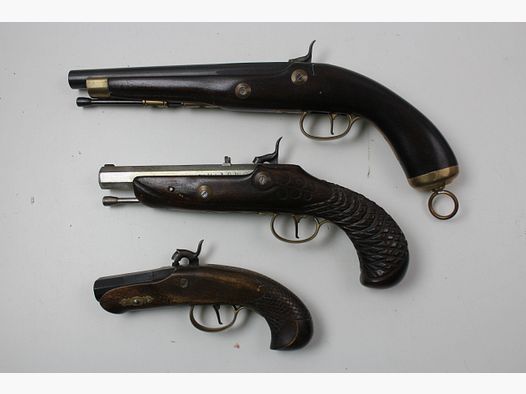 3 piezas Jukar / Dikar España pistolas de avancarga .45