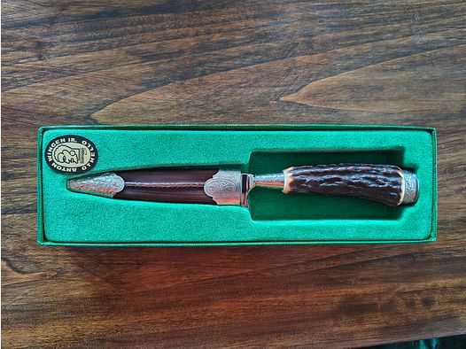 Messer Anton Wingen Jr. Othello Solingen Hirschhorn Hirschleder OVP NEU