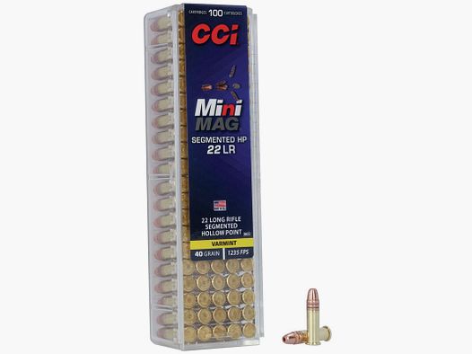 CCI Mini-Mag .22 LR 40GR Segmented HP 100 cartucce