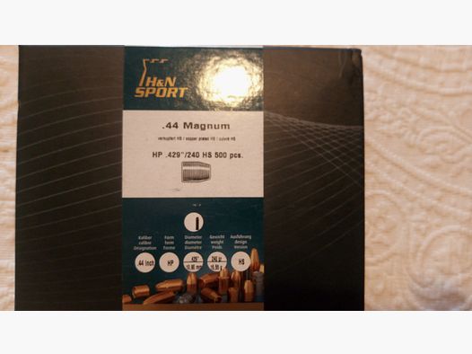 500 H&N Sport .44 Magnum .429" 240gr HP HS projectiles