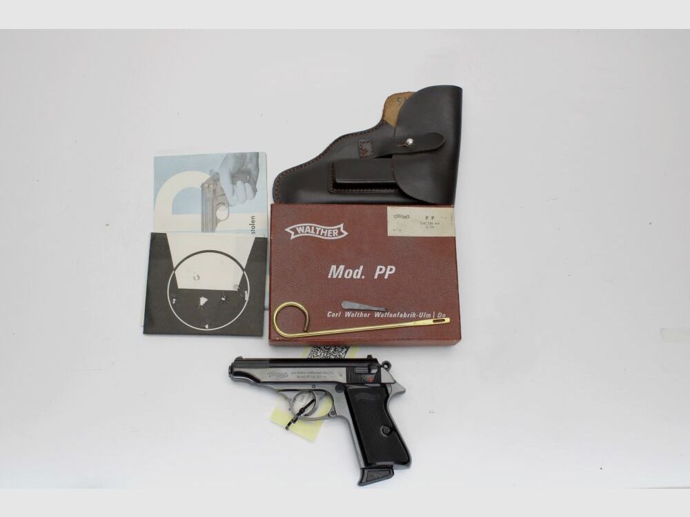 Pistola Walther Mod. PP inclusa 2a rivista scatola e immagine di prova 7,65 mm Browning