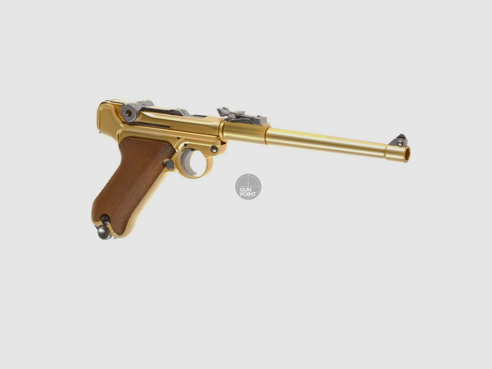 Softair - Pistole - WE P08 8 Inch Full Metal GBB-Gold - ab 18, ber 0,5 Joule