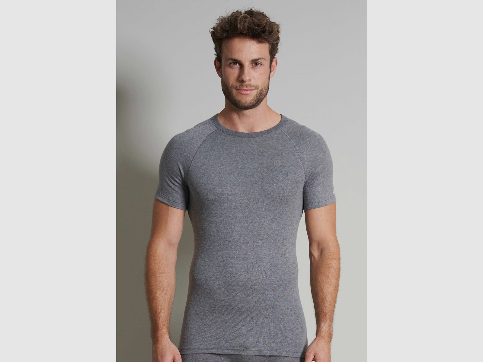 CECEBA Thermo Sport 1/2 Arm Shirt Grau Dunkel Melange