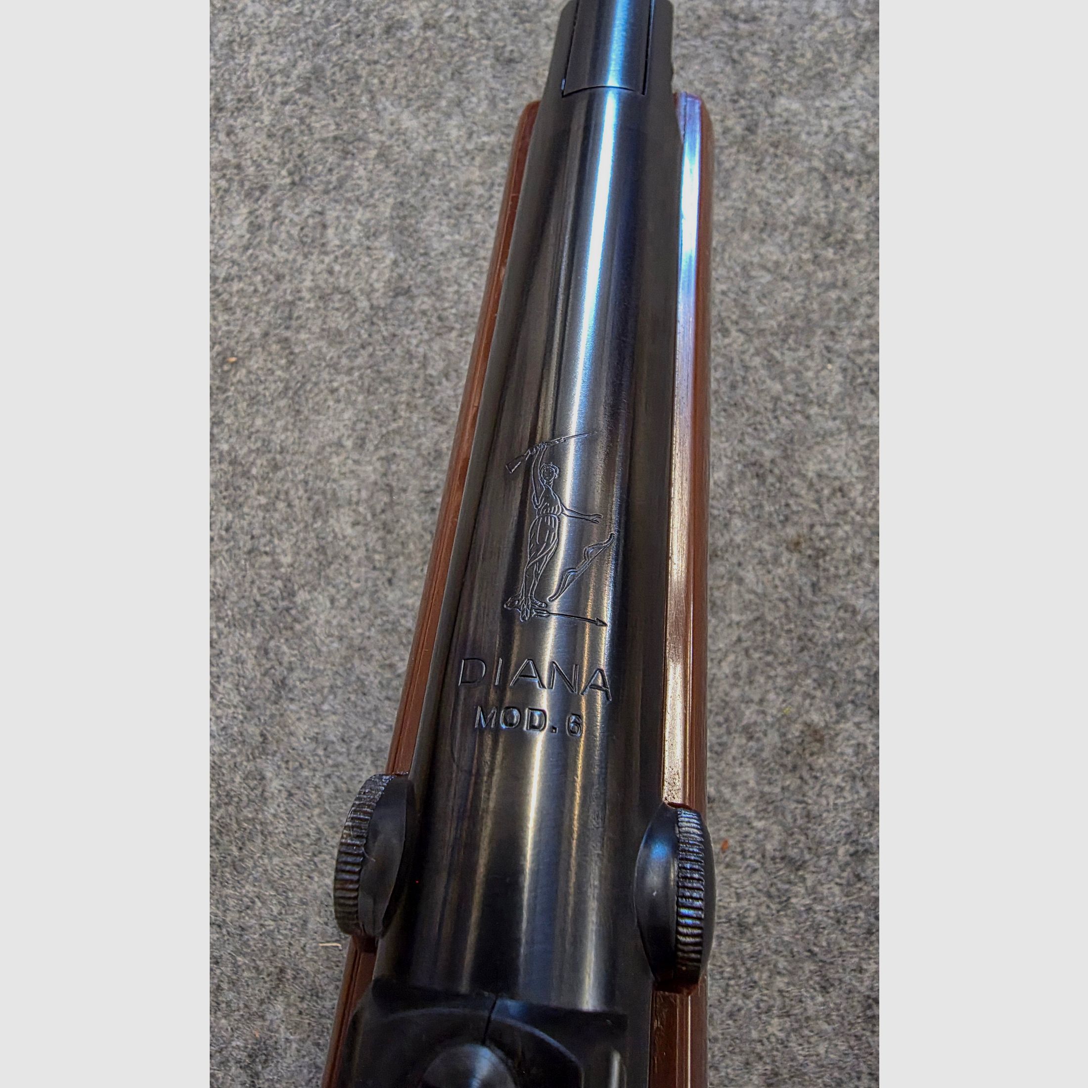 Für Sammler neuwertige  Diana Luftpistole Modell 6 von 1969 ohne F - Zeichen Pistole Cal. 4,5mm Diabolo Knicker