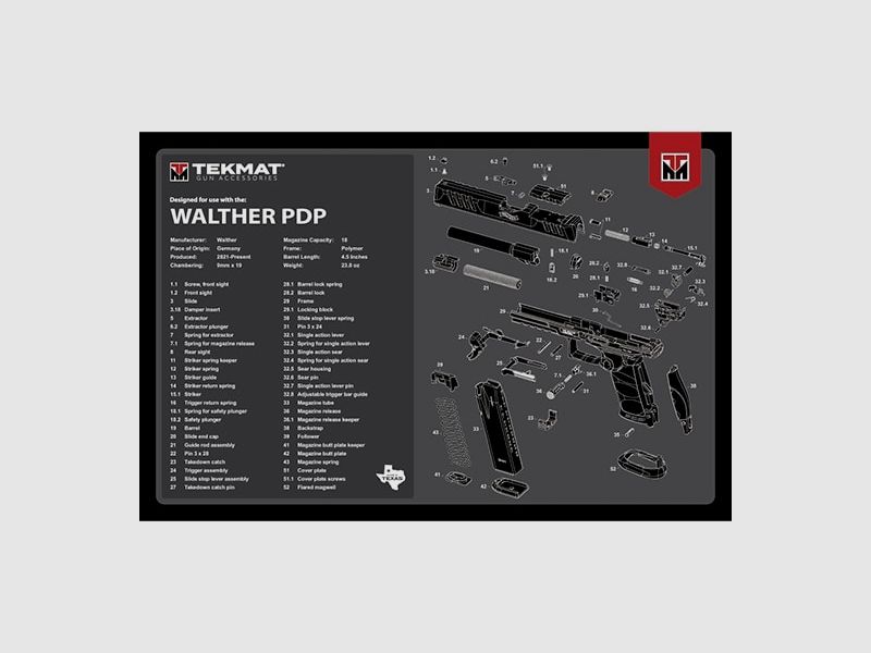 TekMat Gun cleaning Mat 17″ – Walther PDP
