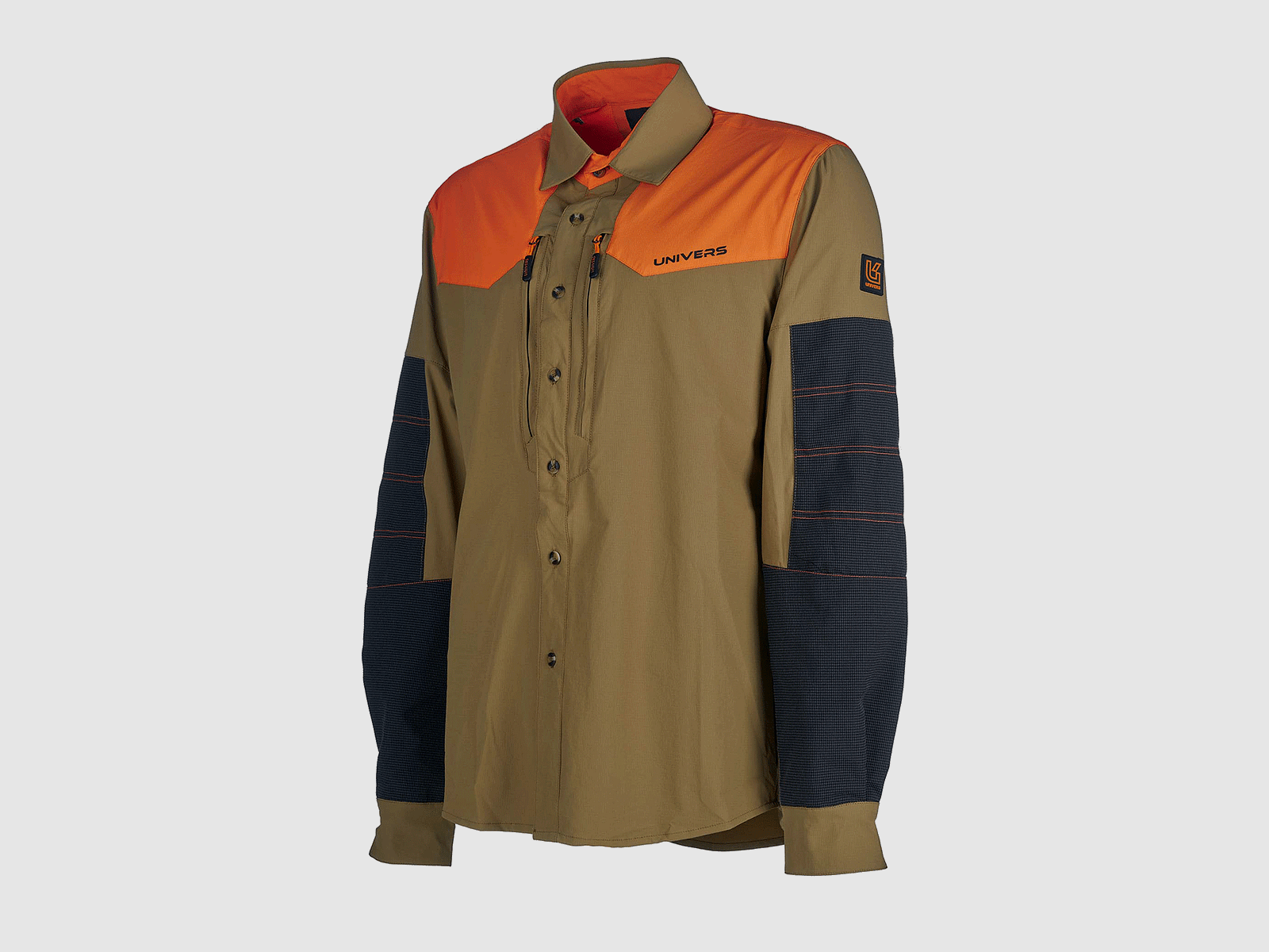 UNIVERS – CAMICIA CORTINA 4-WAY STRETCH BEIGE CK-TEX, imagen 3 de 5