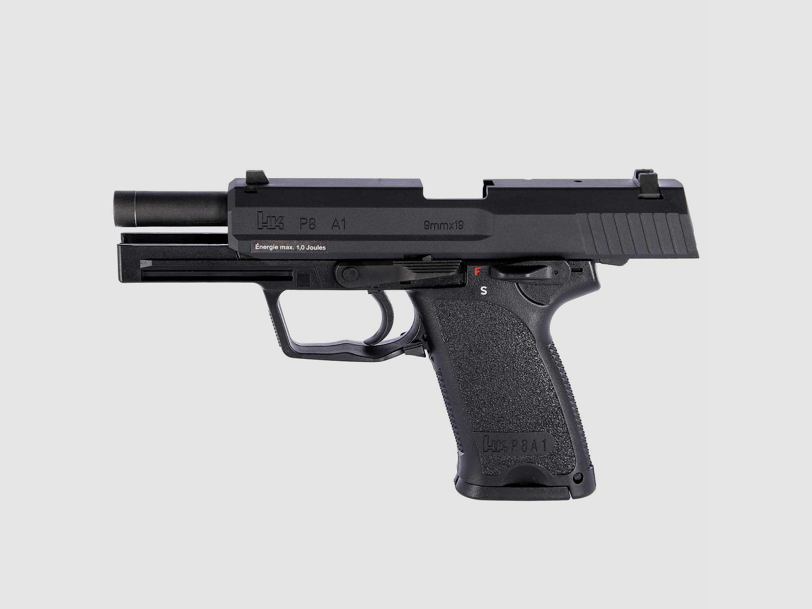 Komplettset VFC Heckler & Koch P8 A1 Softair-Pistole Schwarz Kaliber 6 mm BB Gas Blowback (P18)