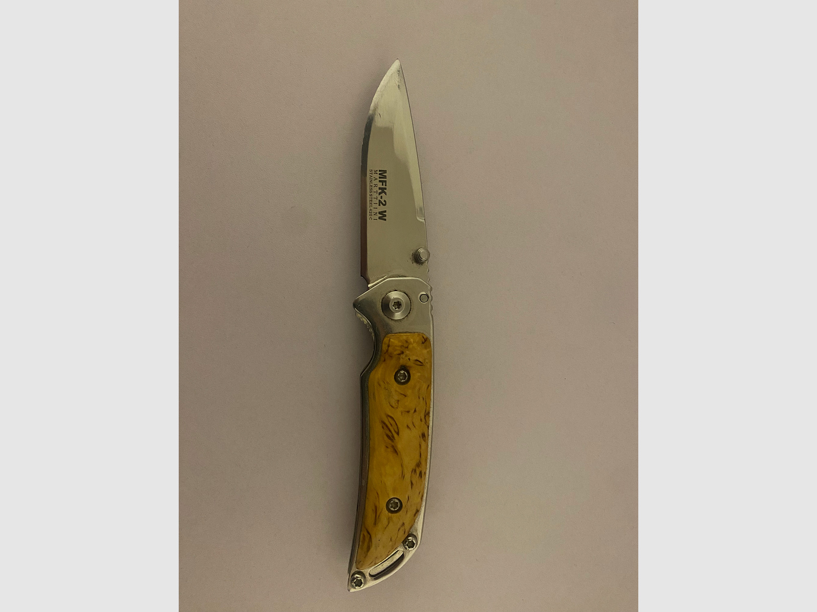 Einhandmesser Marttiini MFK-2 W Stainless Steel 420C, gebraucht 