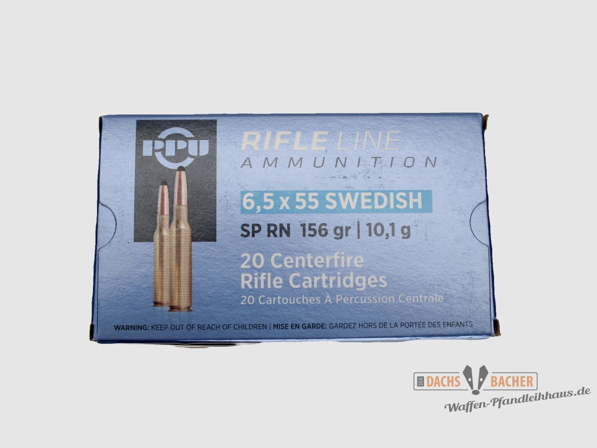 PPU Privi Partizan 6,5x55 SE Swedish 10,1g/156gr SP Teilmantel 20 Schuß