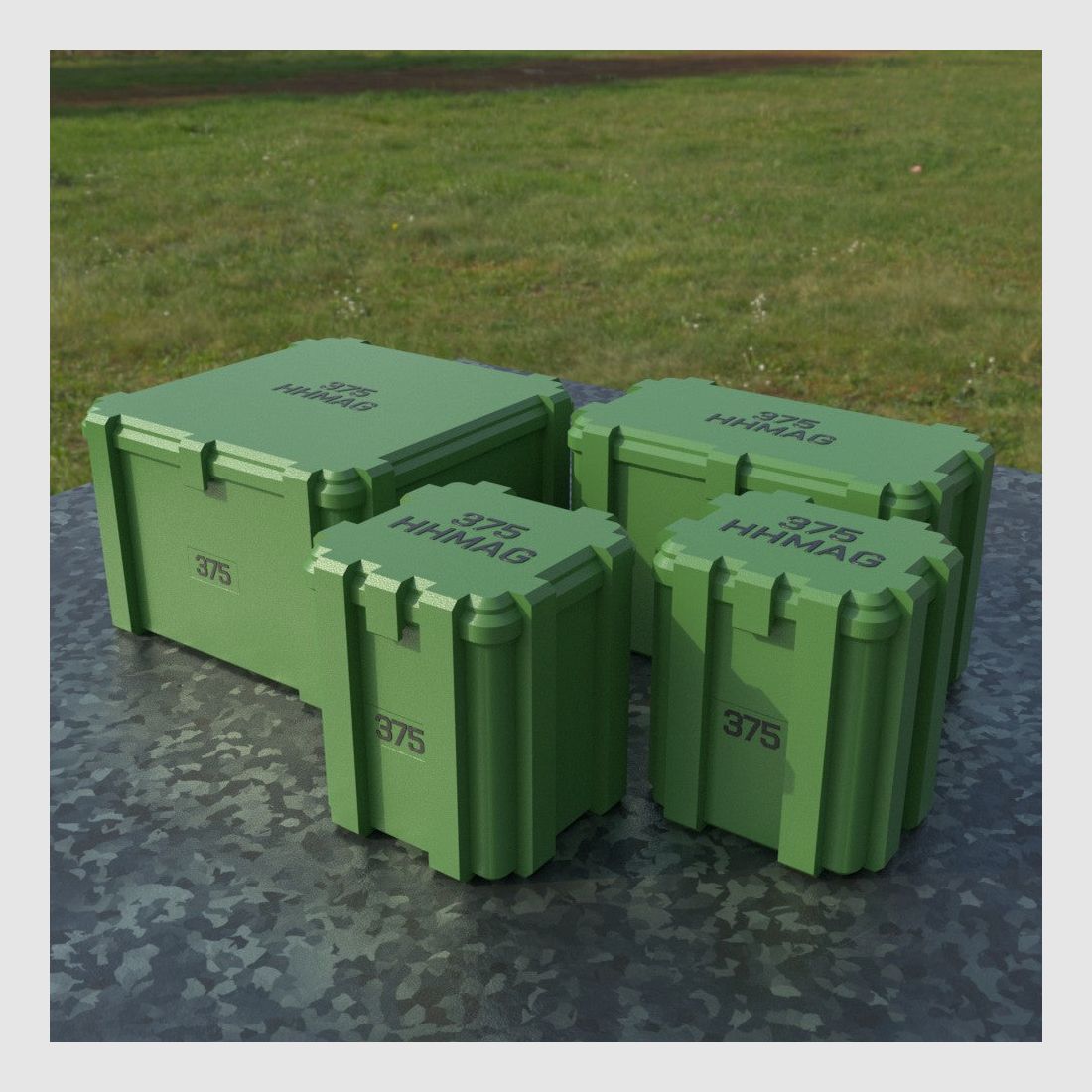 Filamelt Munitionsbox / Ammo Box .375 H&H Mag – Patronenbox ‘Klappdeckel’ – 20 / 25 / 50 / 100 Runden