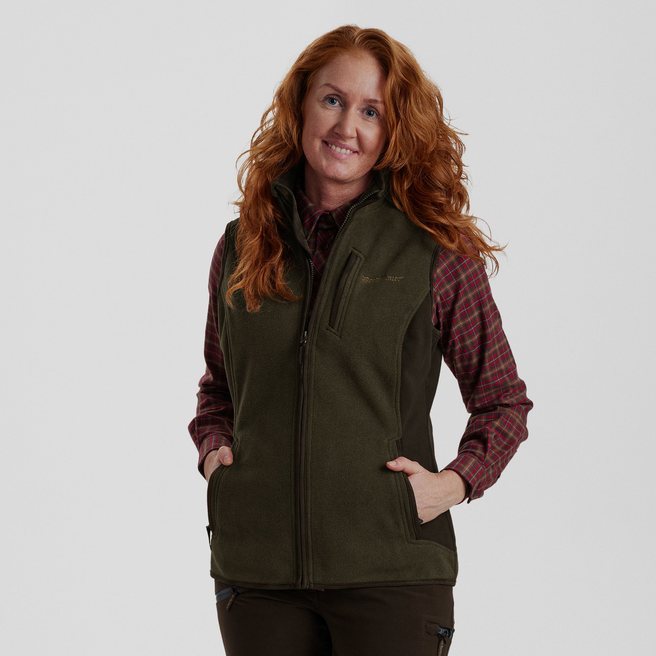 Lady Pam Bonded Fleeceweste - Graphite Green Melange – Kleidergröße Damen: 38