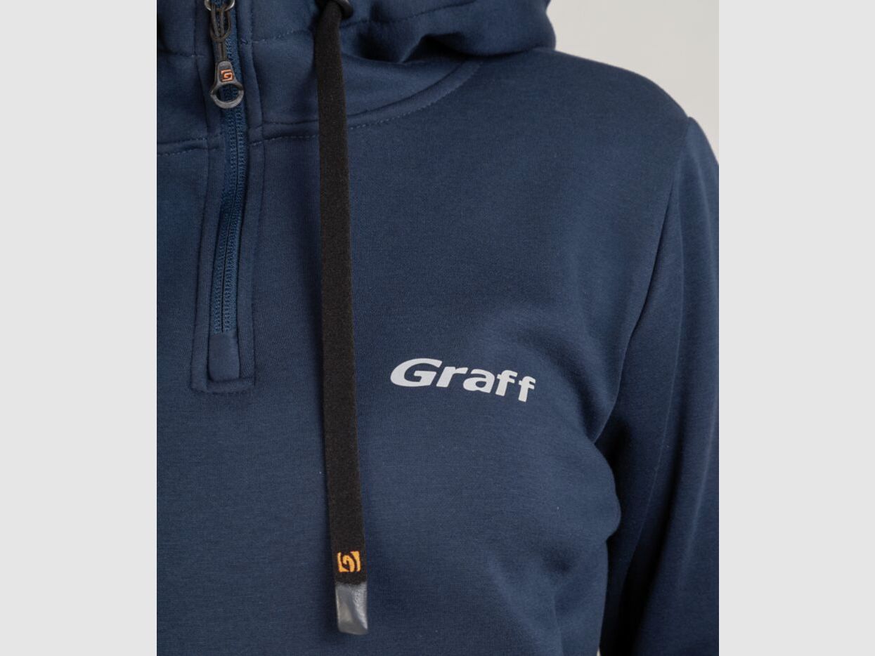 Sweat à capuche femme avec poche kangourou GRAFF 232-BL-D – Bleu marine, image 23 sur 56