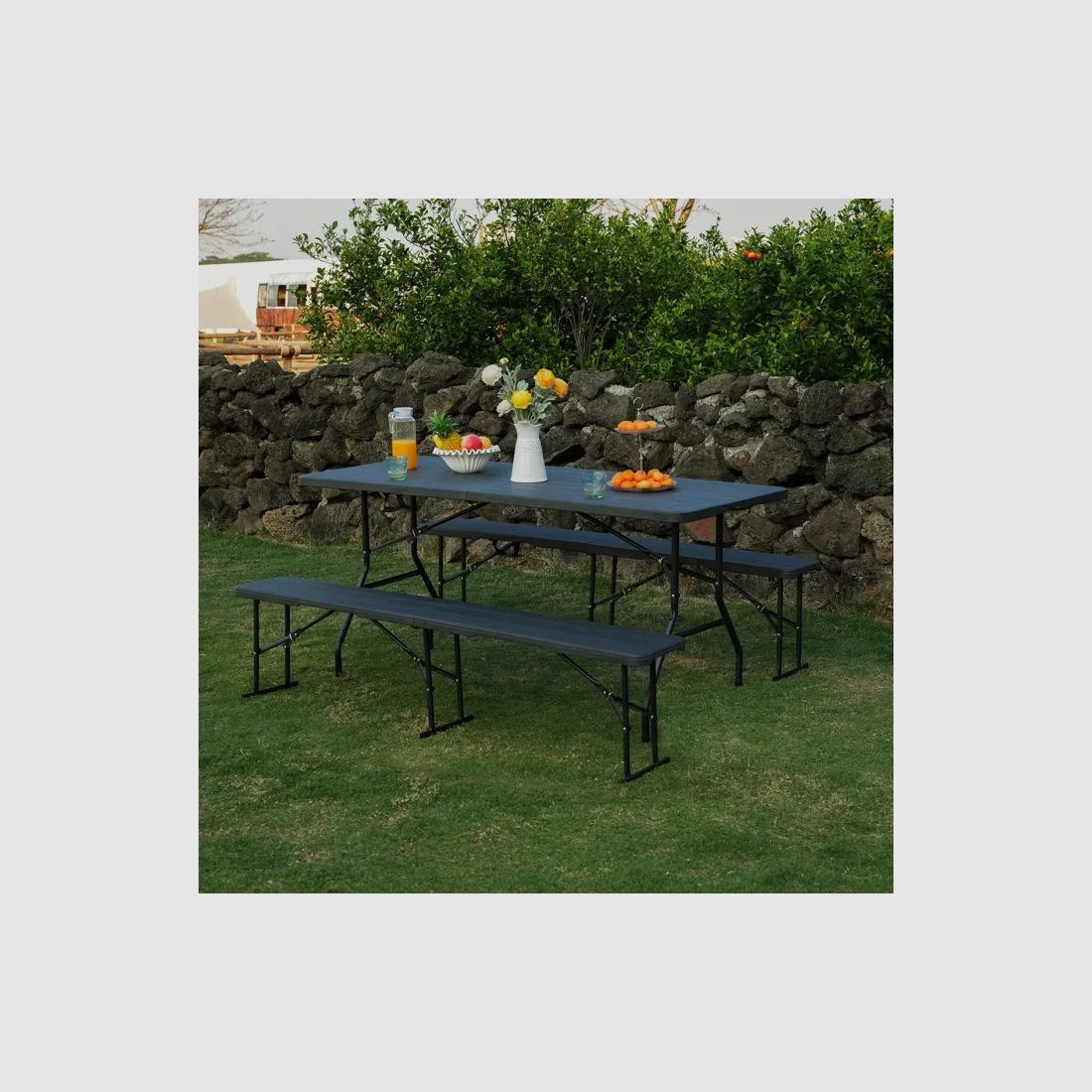 NC3404 Klappbare Gartenbank 183cm in Anthrazit