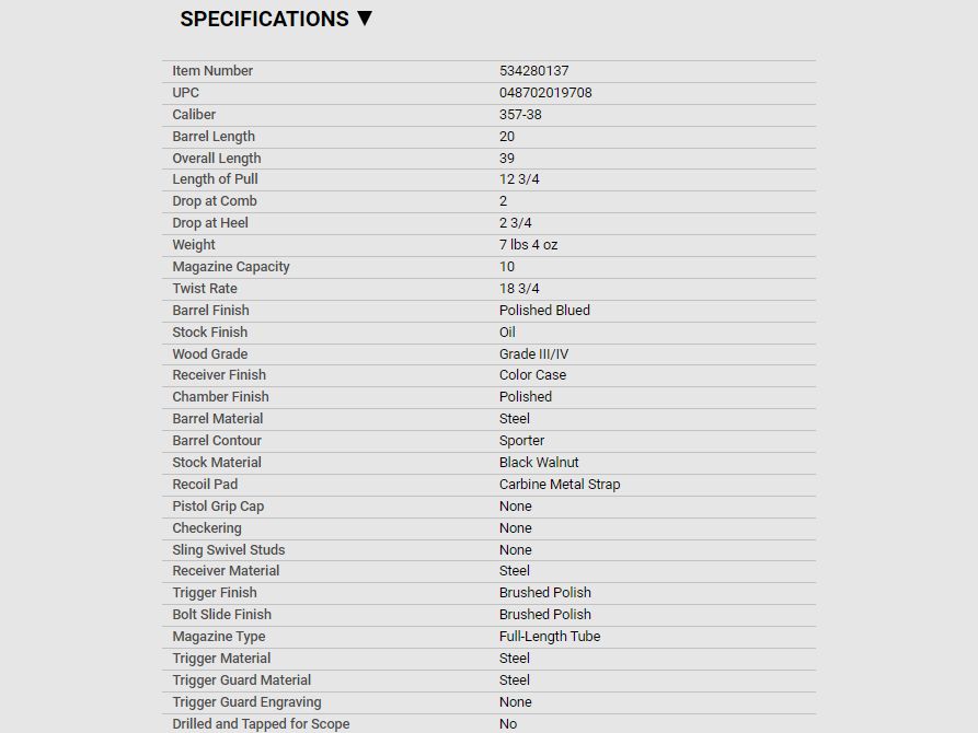 Carabina de competición Winchester 1873 de alta calidad con acabado de color (Bunthärtung) .357 Mag. (MIROKU FERTIGUNG) EN STOCK