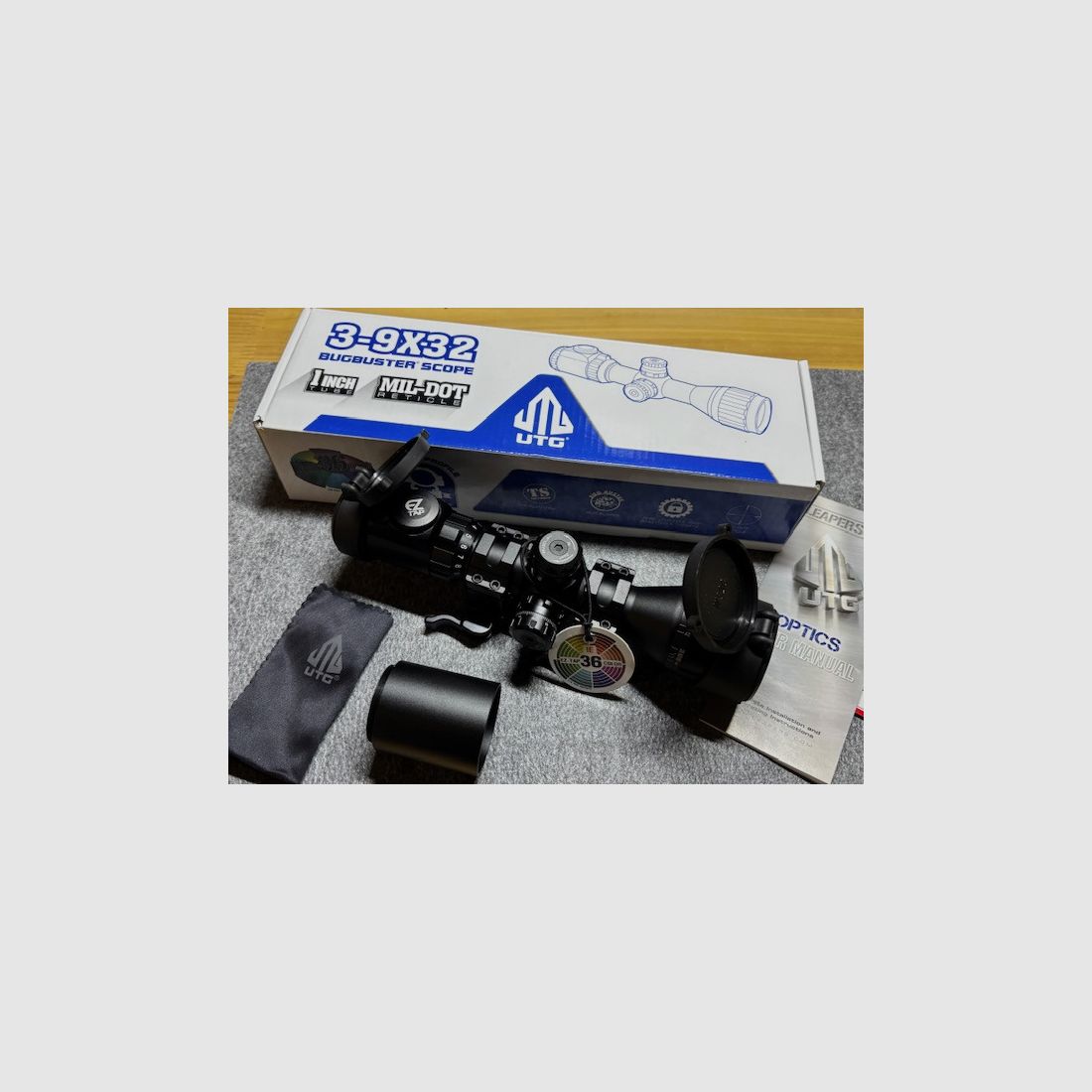 Like-new UTG Bugbuster 3-9x32 IE riflescope (36 colors, Mil-Dot) - SCP-M392AOIEWQ