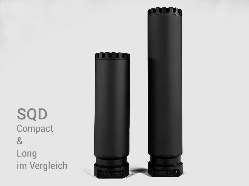 B&T SQD Compact, RBS Schalldämpfer Schwarz, Eloxiert