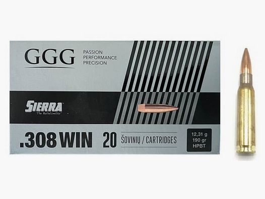 Amnicja GGG kal .308 Win 190 gr Sierra HPBT