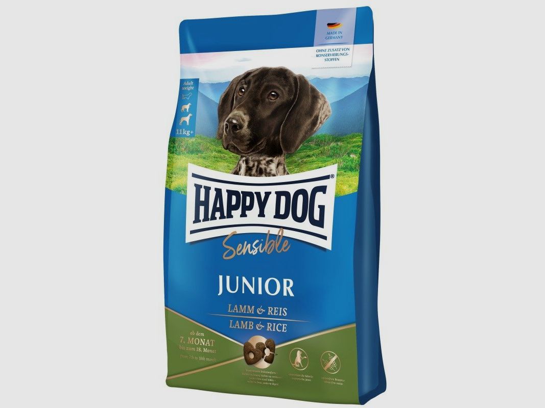 Happy Dog Hunde Trockenfutter Sensible Junior Lamm & Reis 4 kg