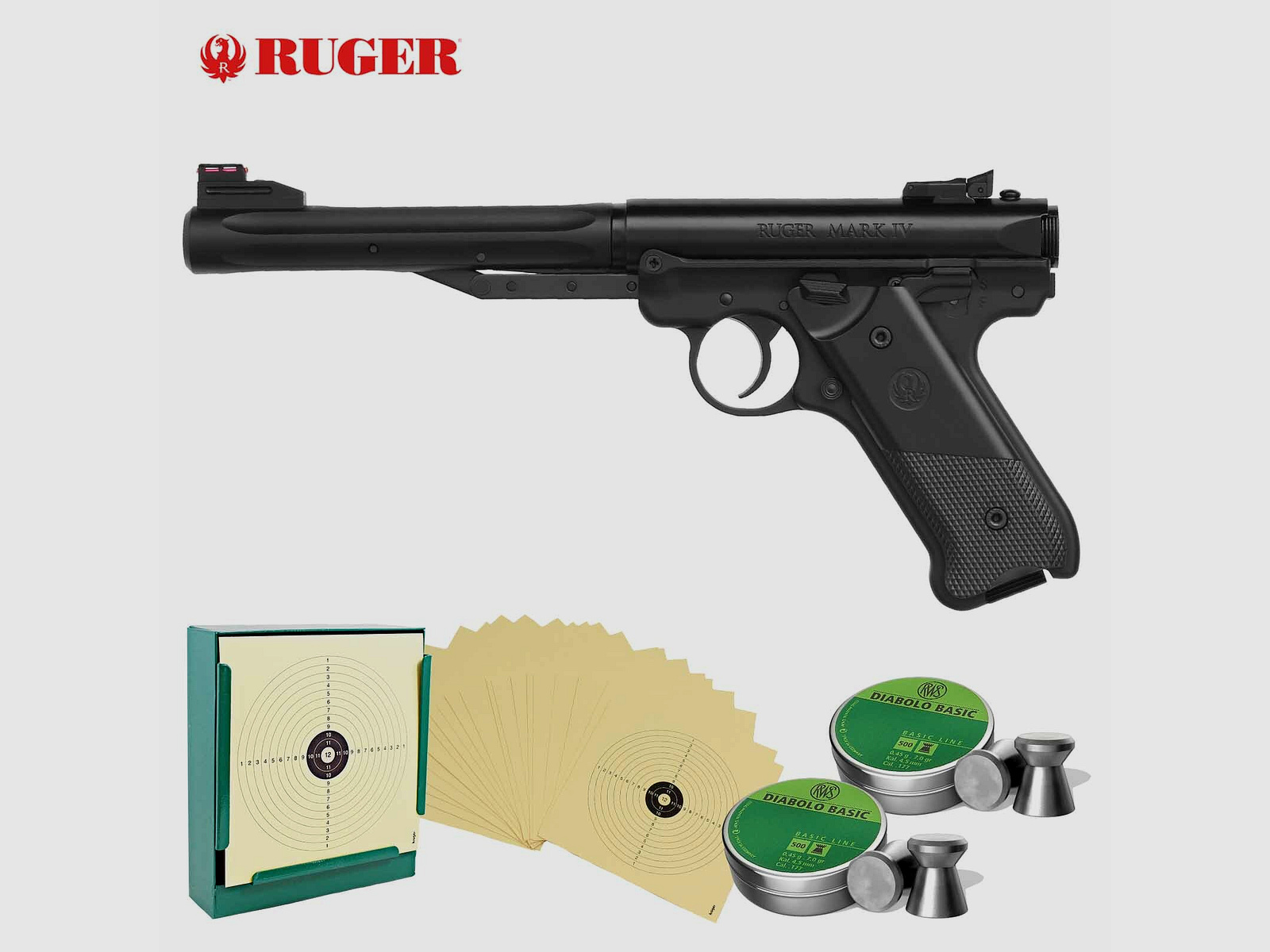 SET Luftpistole Ruger Mark IV - 4,5 mm Diabolo (P18)