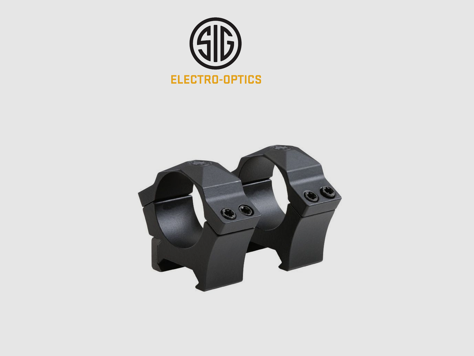 Mounts Sig Optics ALPHA1 SCOPE RING, 30MM, STEEL, HIGH, SIG HUNTING, COMPLETE SET, BLACK, image 1 of 2