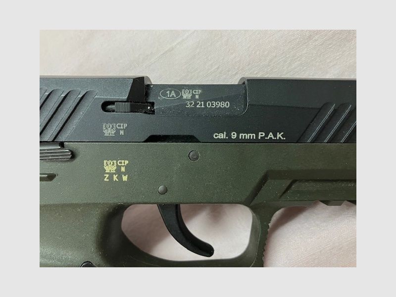 SIG SAUER P320 OD-GREEN, cal. 9mm P.A.K. PTB Nr. 1038