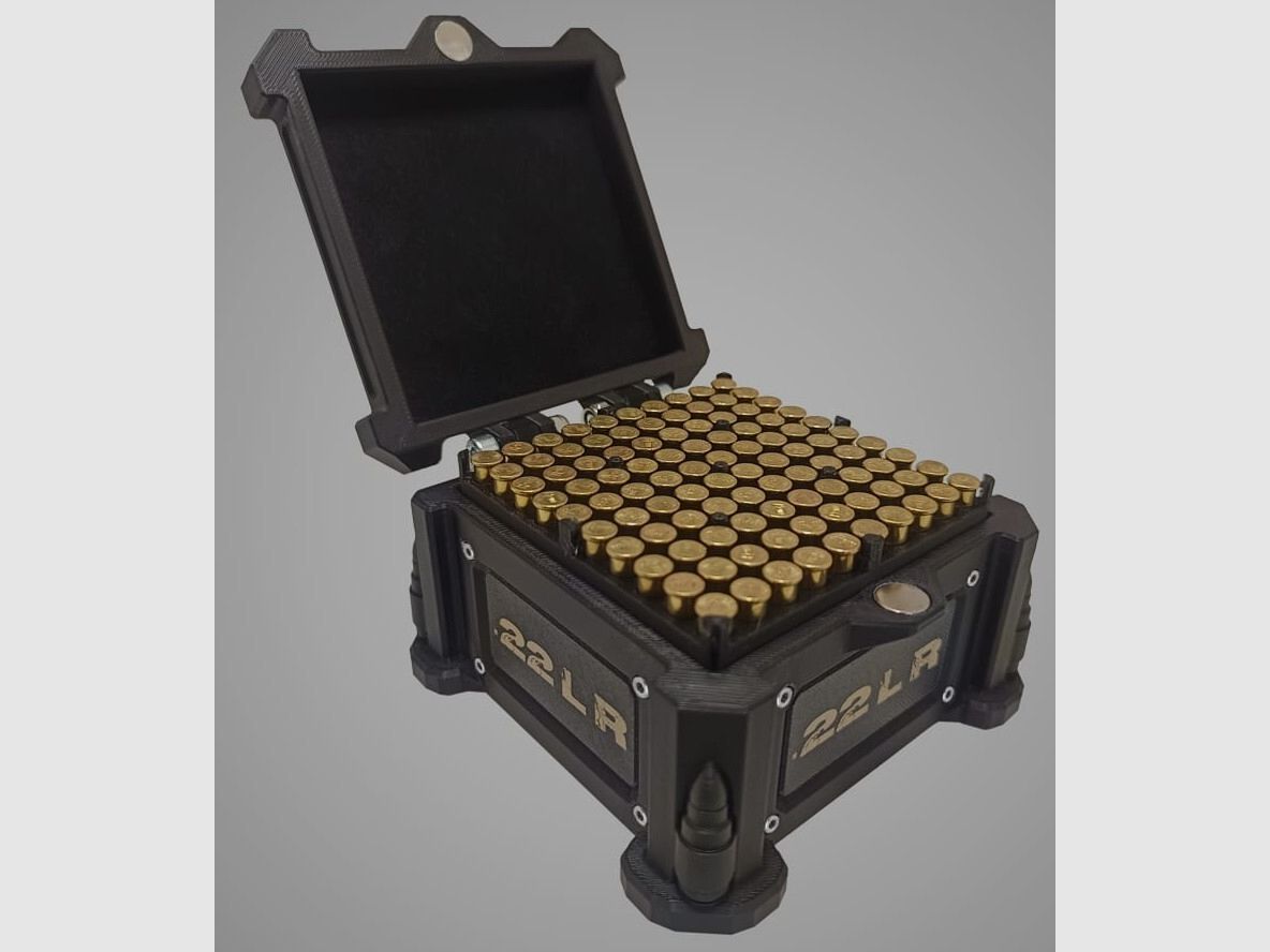 3D-Printed Precision Ammo Box, Cartridge Box, AmmoBox .22LR / .22LFB