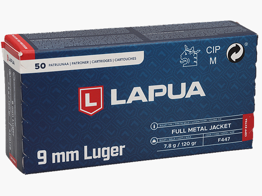 Lapua – FFW-Patrone / 9mmLuger / CEPP Extra / VM 120gr.