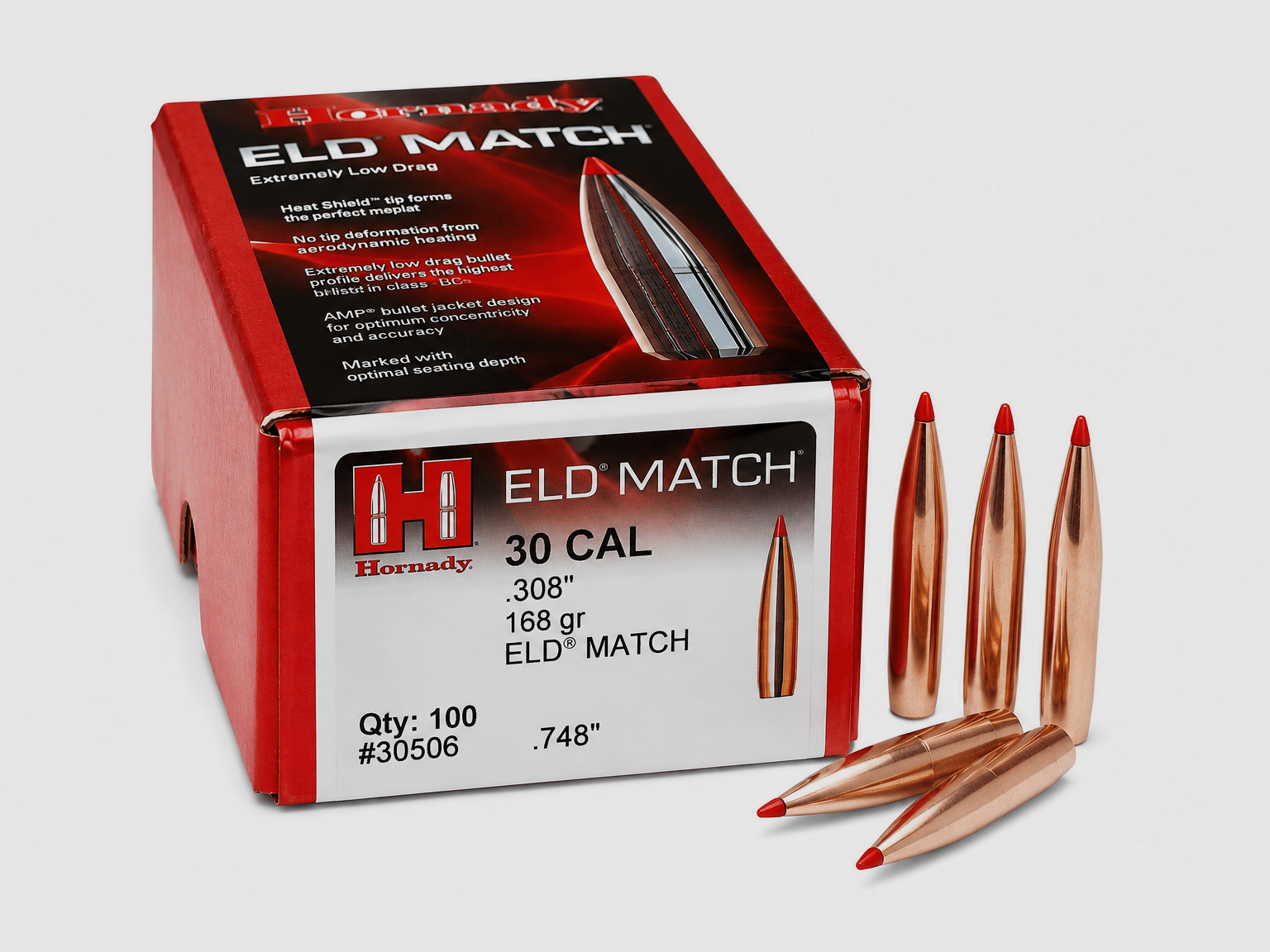 Hornady Balle .30 Cal. – ELD-Match 168grs. – 100 pcs.