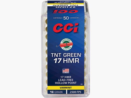 CCI .17 HMR TNT Green HP 1/16 g/grs.