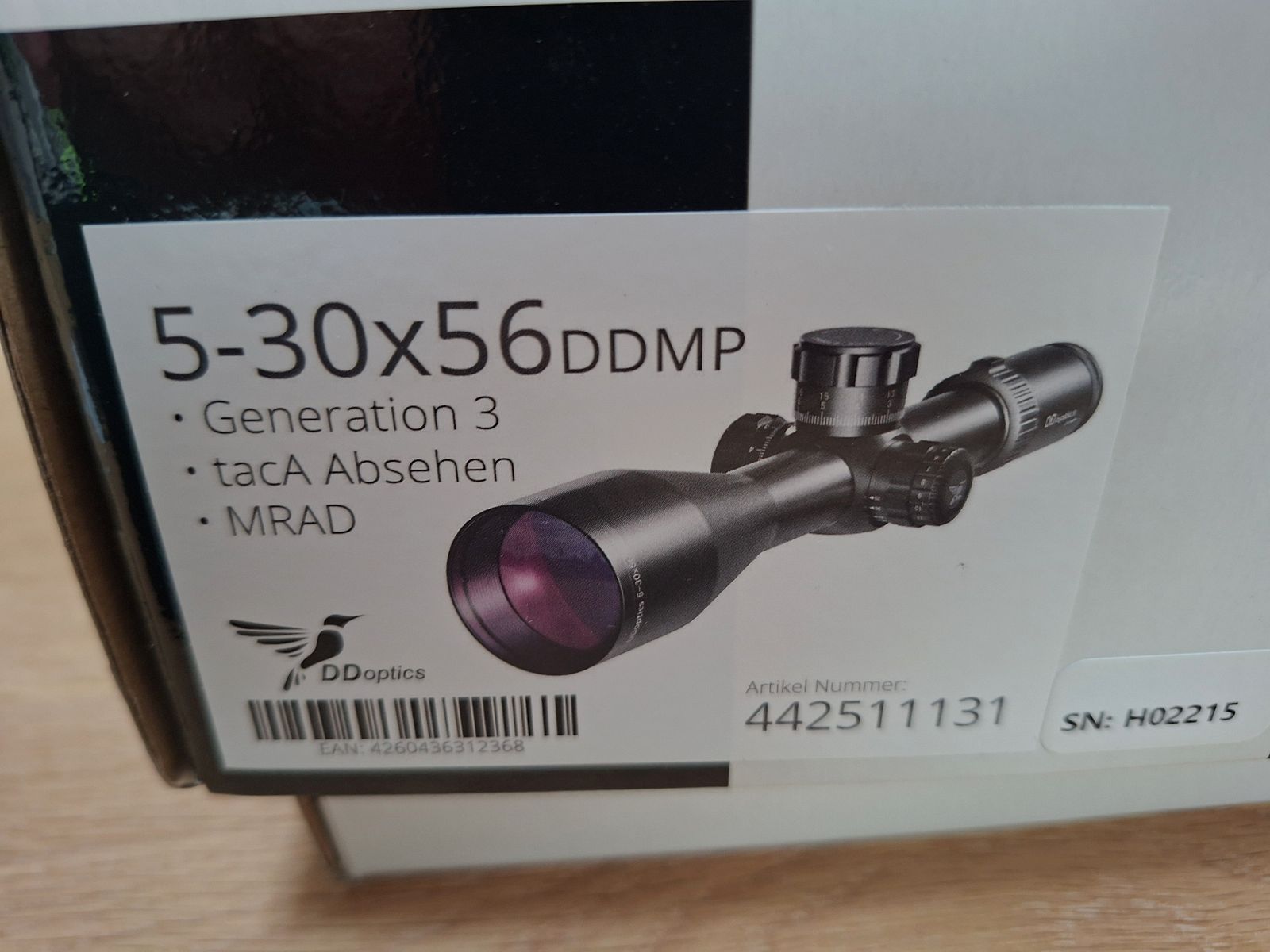 Zielfernrohr DD-Optics 3-30x56 DDMP Mrad Neuwertig