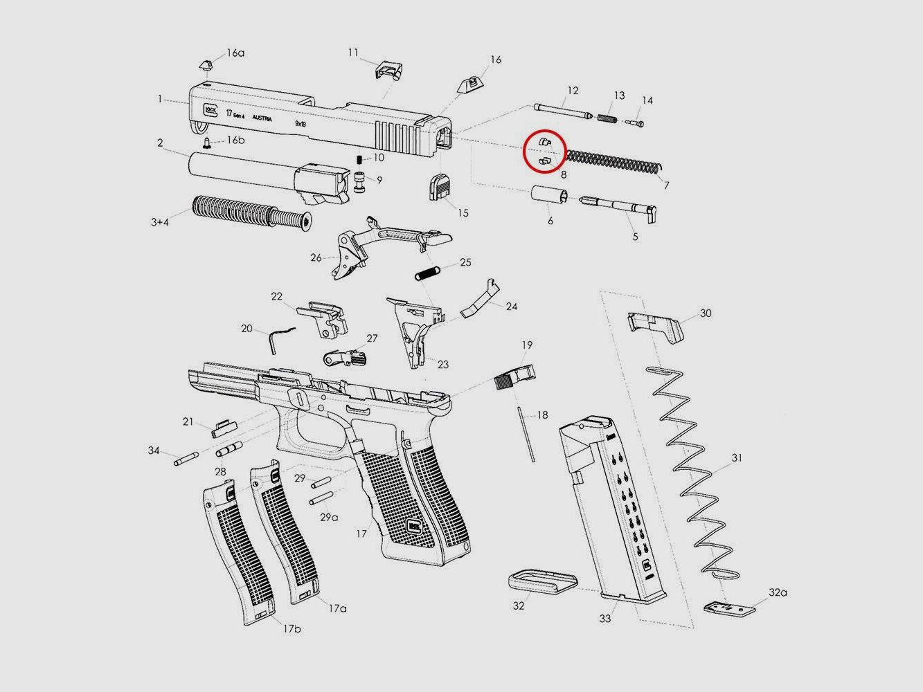 Glock slagpin maritieme veerbekers, afbeelding 2 van 3