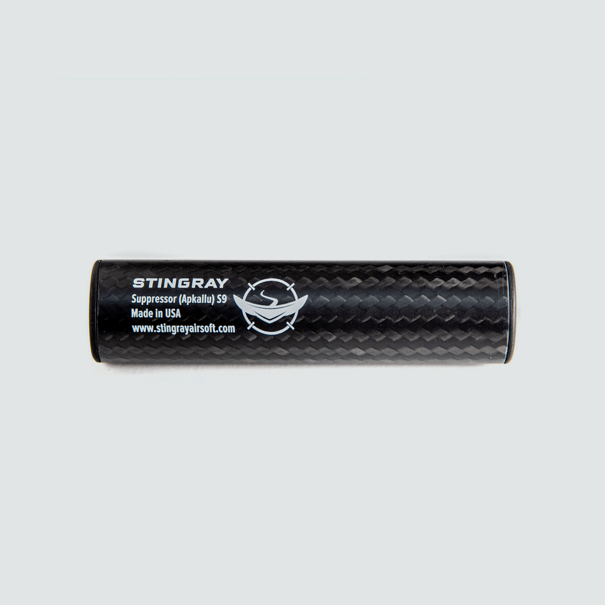Stingray APKALLU S9 Silenciador de Airsoft de Fibra de Carbono con Reducción de Ruido | 14 mm CCW