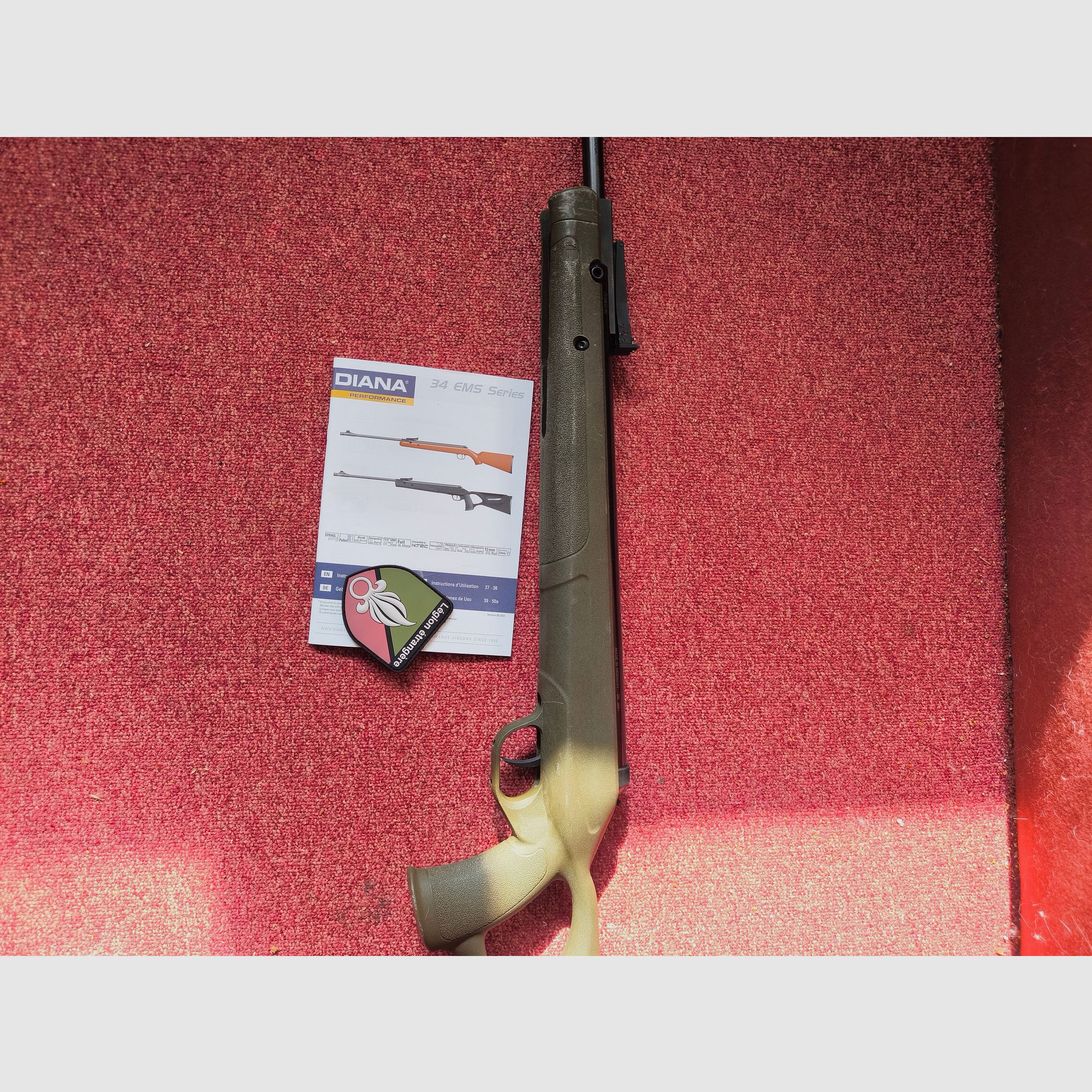 Diana 34 EMS Legion ètranger Sonderauflage 514 van 999 Kleur OD GREEN, Kaliber 4,5mm Diabolo's, weinig geschoten - Zonder gebreken - zeer goede schotprestatie, Topstaat & kwaliteit, als nieuw!!